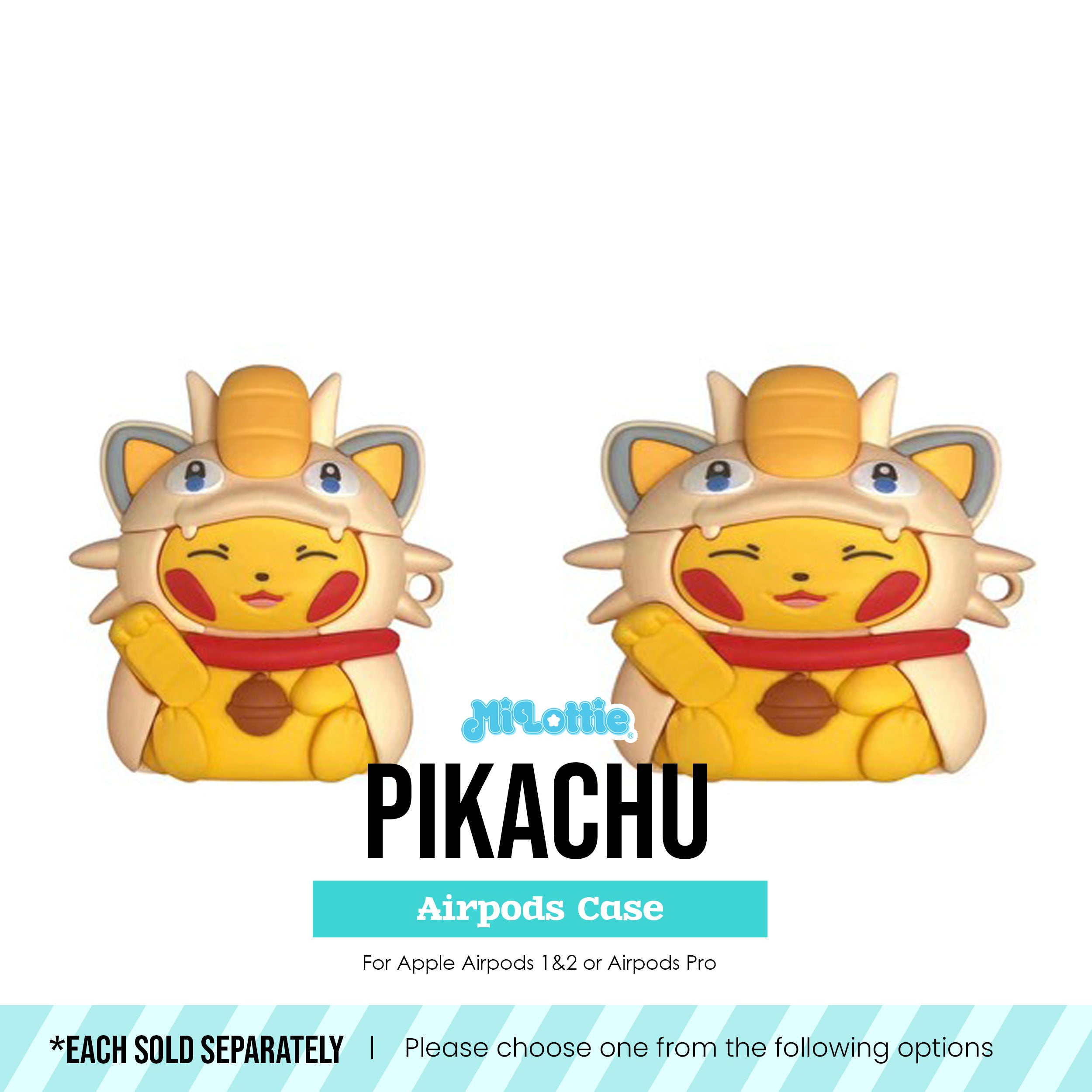 Pikachu in Meowth Costume Pokemon Airpods Case-2