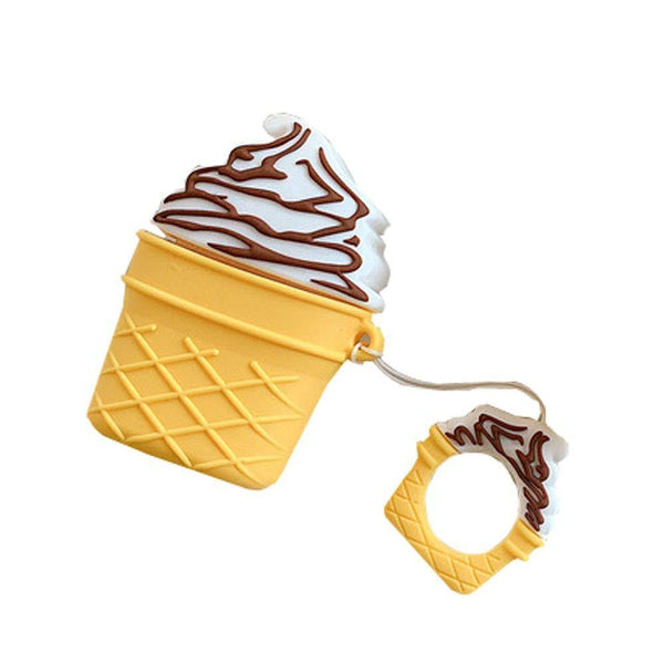 White Ice Cream Cone Apple Airpods Case - Lottemi