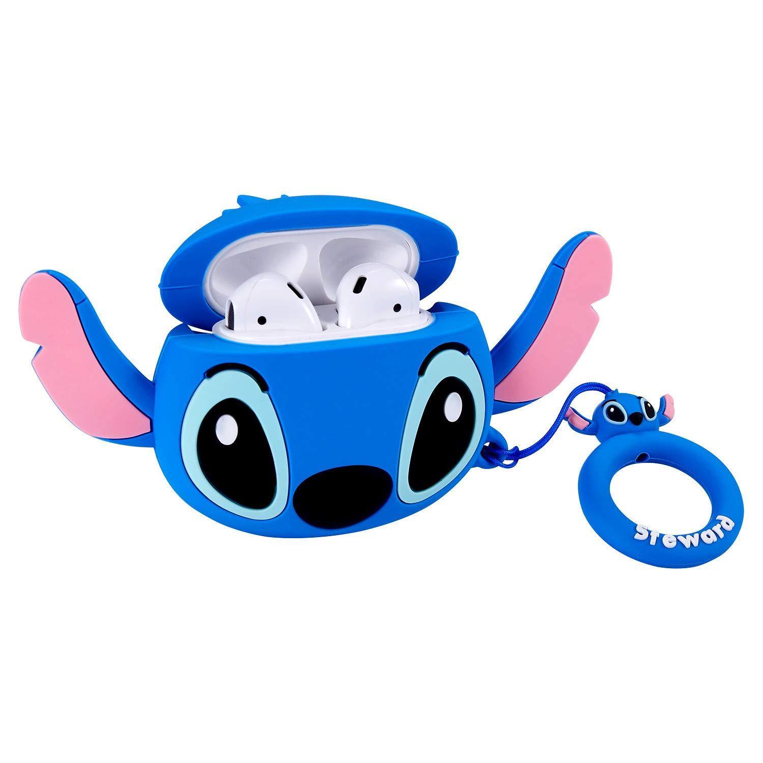 Stitch Apple Airpods Case w/ Misspelled Ring Charm - Lottemi