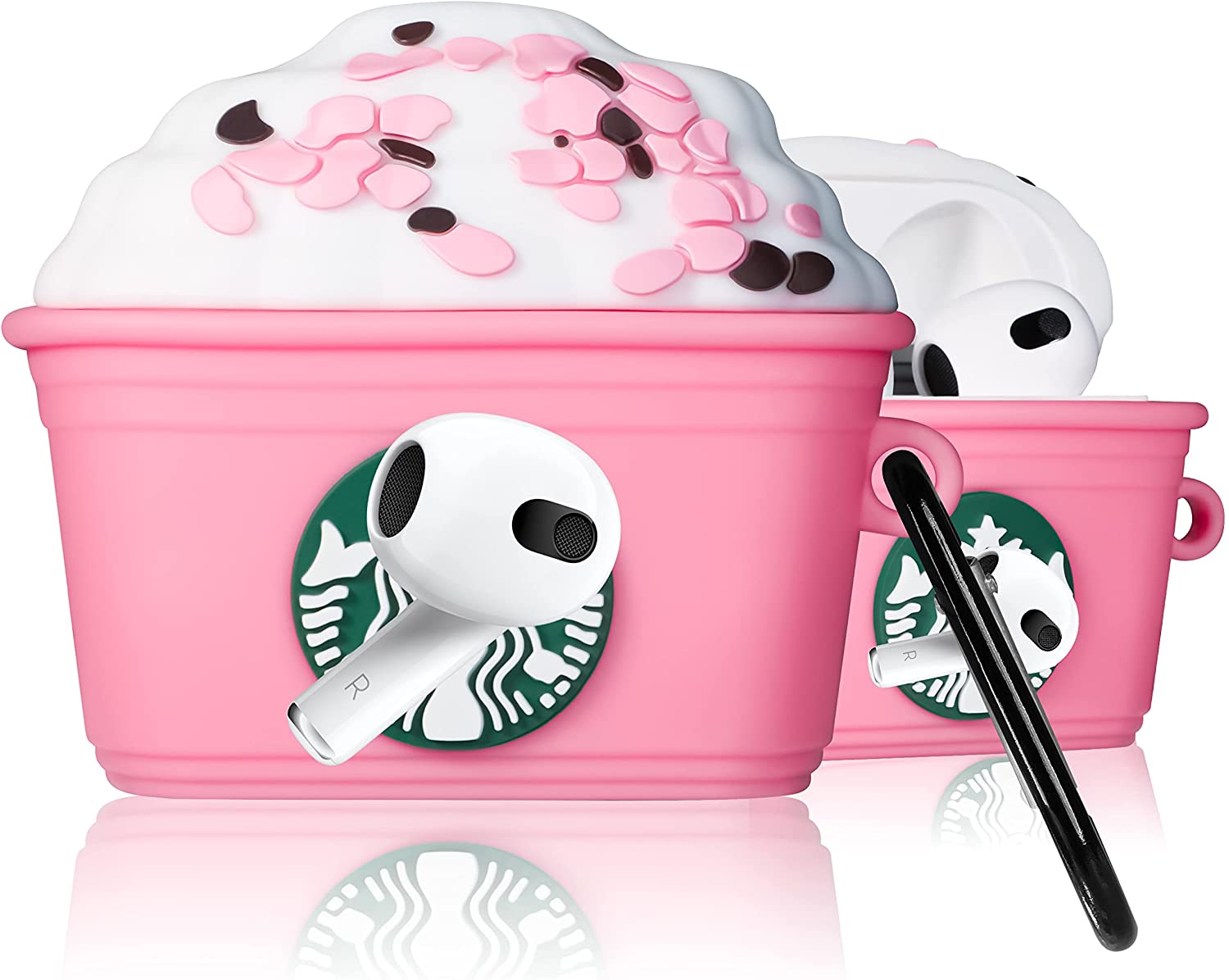 Pink Starbucks Coffee Apple Airpods Case-5