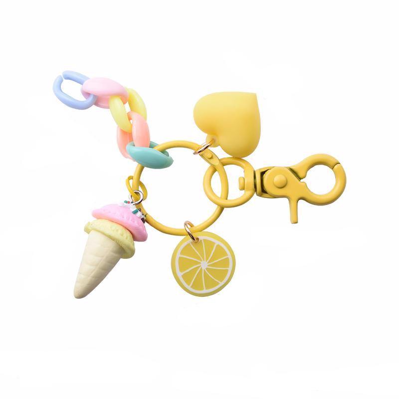 Cute Lemon, Ice Cream Charm Keychains - Lottemi