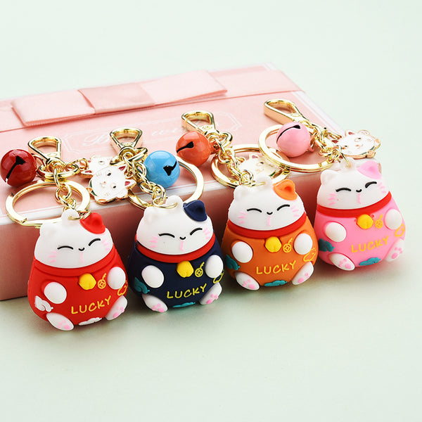 Lucky Cat Charms Keychain