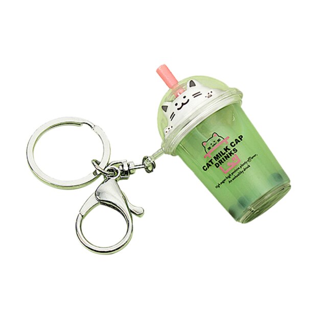 Buy green Boba Cat Drink Assorted Key Chain