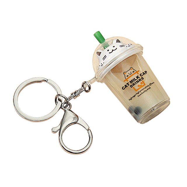 Buy beige Boba Cat Drink Assorted Key Chain