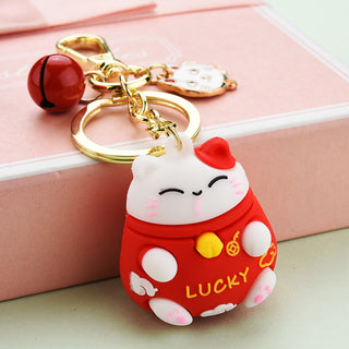 Buy red Lucky Cat Charms Keychain