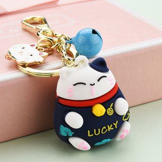 Buy blue Lucky Cat Charms Keychain