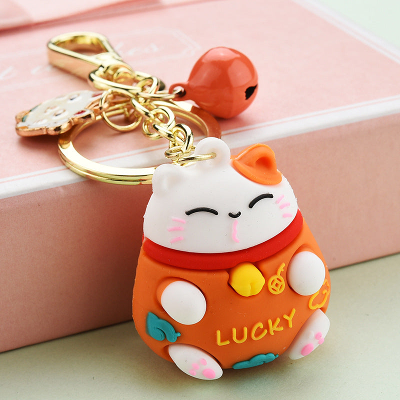 Lucky Cat Charms Keychain - 0